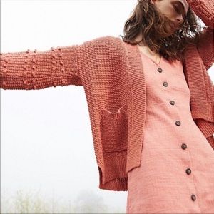 Madewell bobble cardigan pom pom sweater
